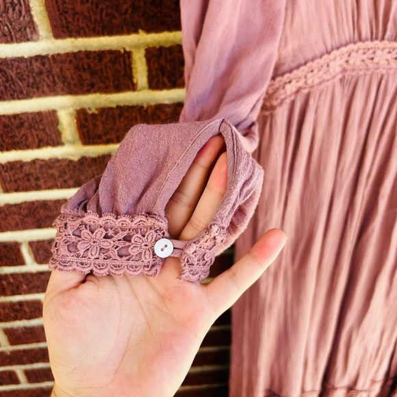 Rose & Remington In Loom Mauve Maxi Dress Size M - Picture 8 of 11